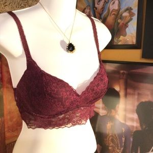 Burgundy Lace Victorias Secret Pink (M) Bralette